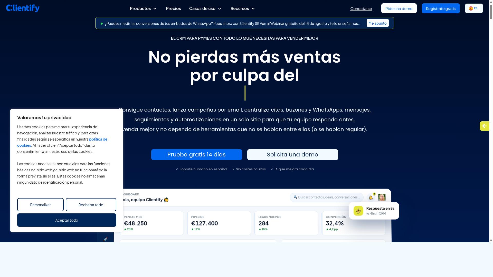 Clientify website